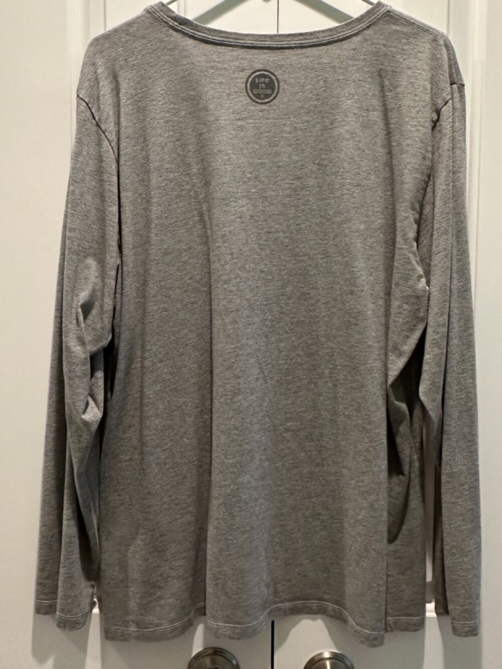 Life Is Good Snowman Winter Christmas Long Sleeve Crusher Tee Heather Grey XXL - Picture 2 of 15